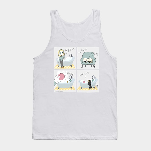 Dachshund Bath Time - Sausage Prince Comics Tank Top by Sausage Prince Comics